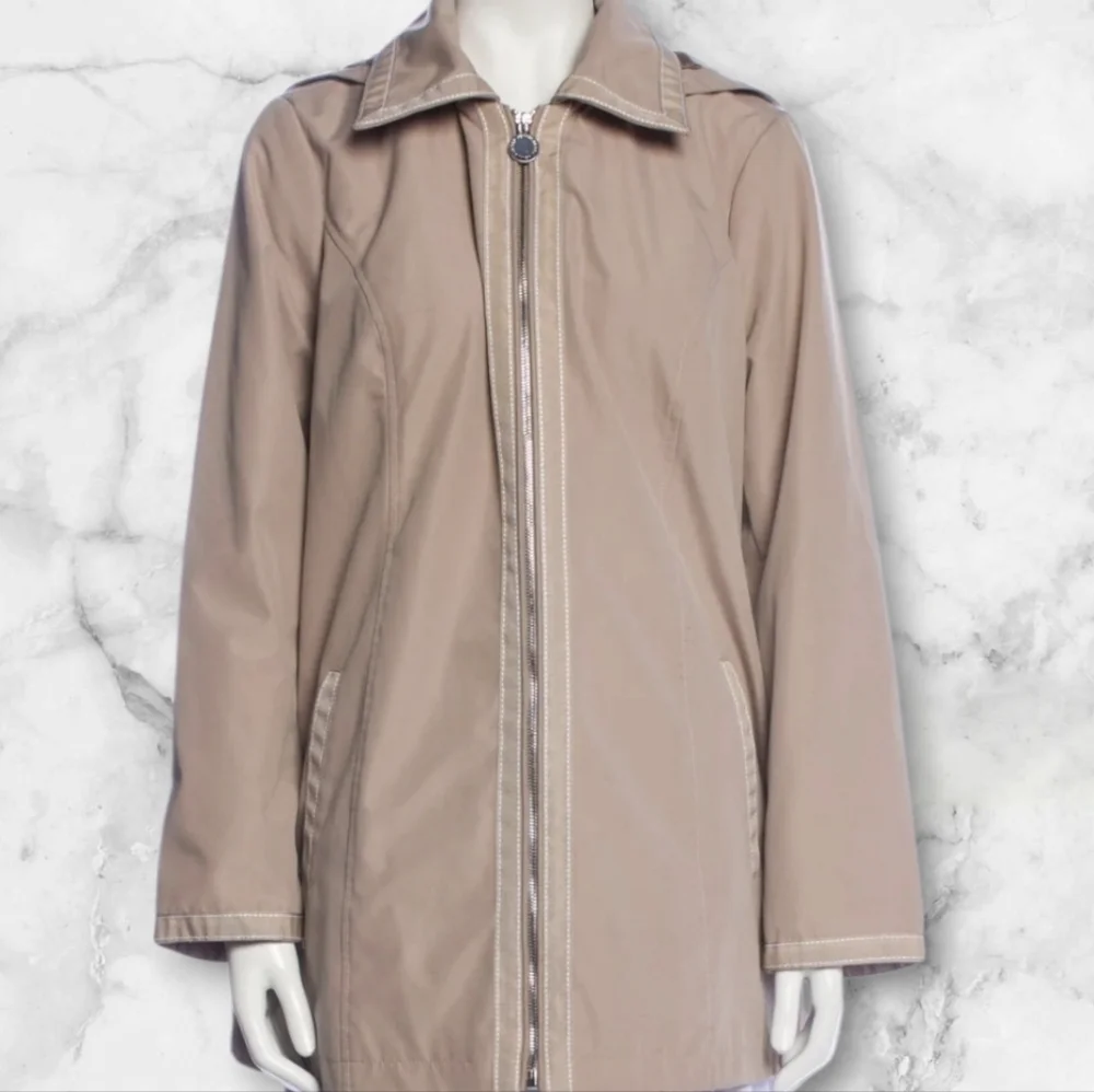 Dennis Basso Women's Tan Jacket W Removeable Hood